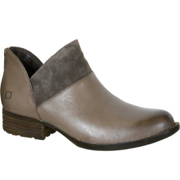 Born Women's 9M 'Karava' Gray Leather Ankle Moto Comfort Boot Slip On - Picture 1 of 8